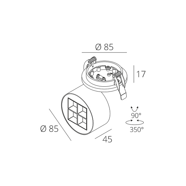 Skarlat RSL74265 4×2.5W WH+BK 4000K