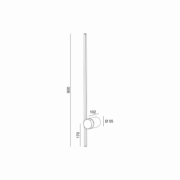 Skarlat  RWLB101 9W BK 3000K