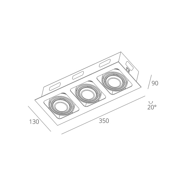 Skarlat  RGL7115-3 3×12W WH+BK 3000K