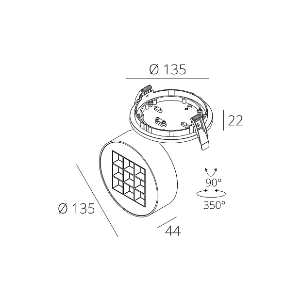Skarlat RSL74266 9×2.5W WH+BK 4000K