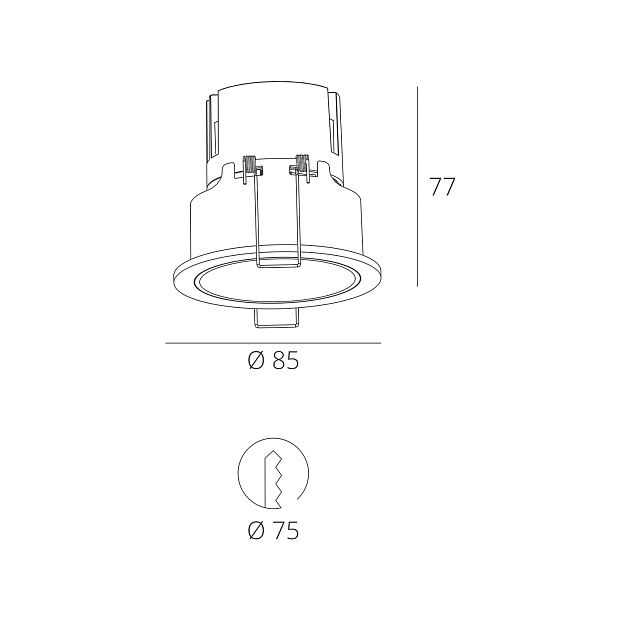 Skarlat RFL76051 7W BK 4000K