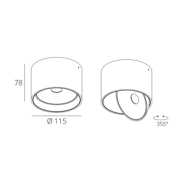 Skarlat RSLC78054 7W BK+WH 4000K